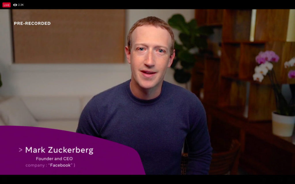 Mark Zuckerberg 主持 F8 Refresh 小規模網上開發人員會議。