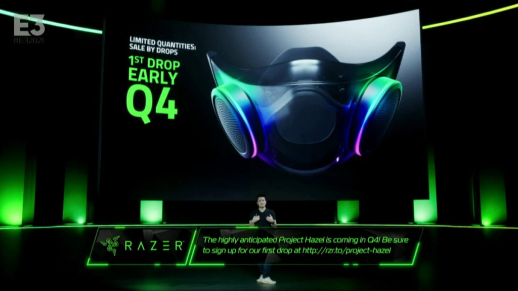 Razer CEO 陳民亮宣布 RGB 口罩「 Project Hazel 」首批今年第 4 季初推出。