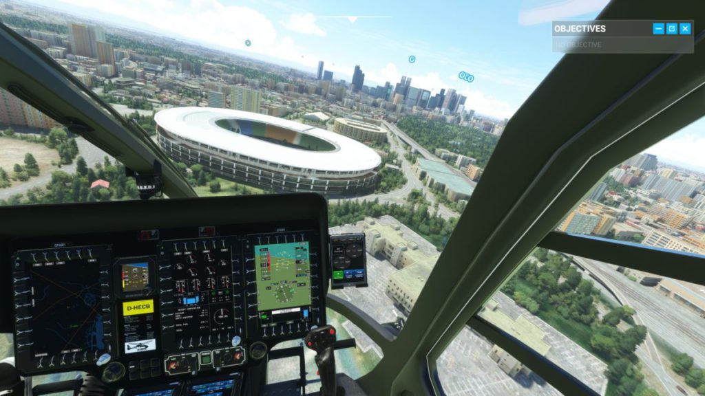 東京奧運主場館和直升機，現時都只能在 PC 版見到。