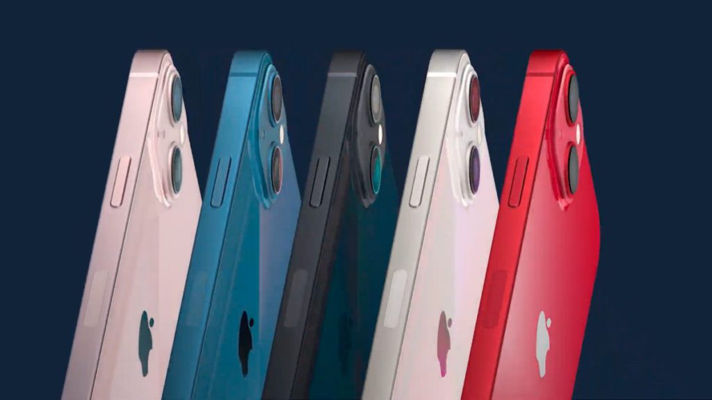 iPhone 13/13 mini 備有粉紅、藍、午夜暗、星光和 (PRODUCT)RED 5 種顏色選擇。