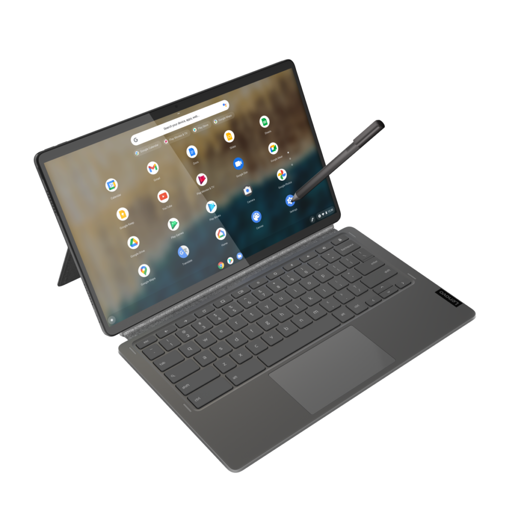 外觀上似 Surface Pro 的分離鍵盤設計，可作平板電腦用，但 Chromebook 對安裝 Android Apps 有限制，有機會影響軟件選擇。