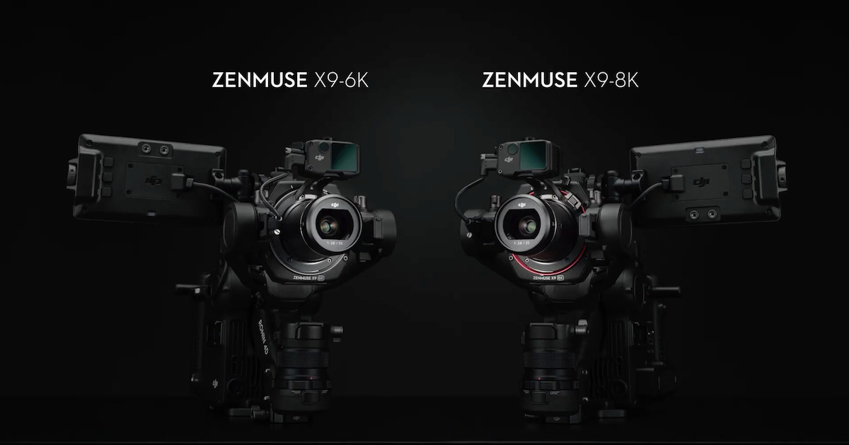 Ronin 4D 的兩個版本，分別配備 Zenmuse X9 6K 及 8K 全片幅相機。