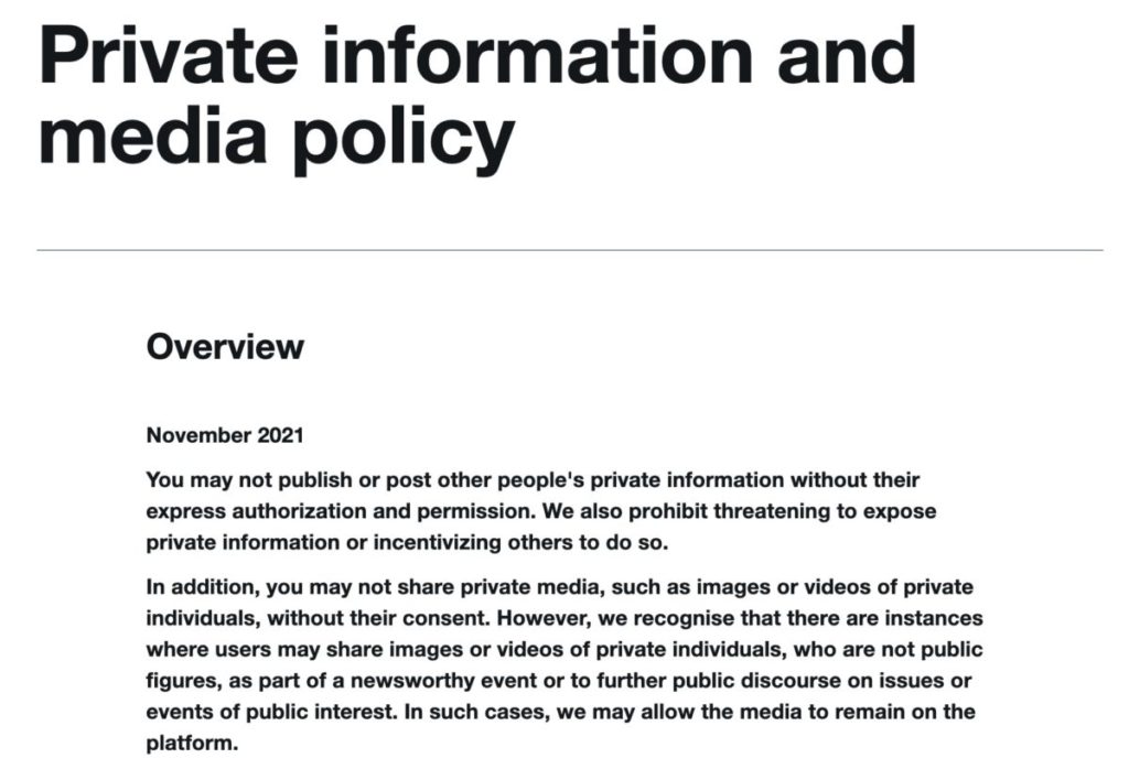 Twitter 宣布擴展個人資料及媒體政策，會對未經相中人片中人同意張貼的相片影片採取行動。