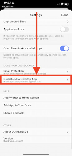 STEP 2. 撥到下方選擇「 DuckDuckGo Desktop App 」；