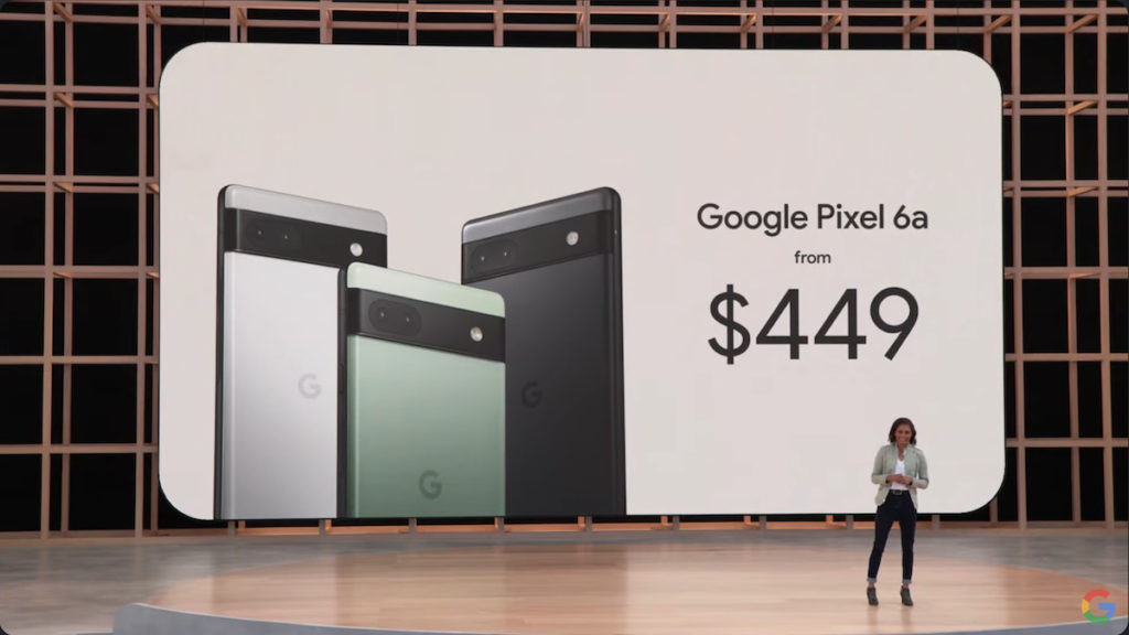Pixel 6a 是該系列中最抵玩的型號，售價為 US$449。
