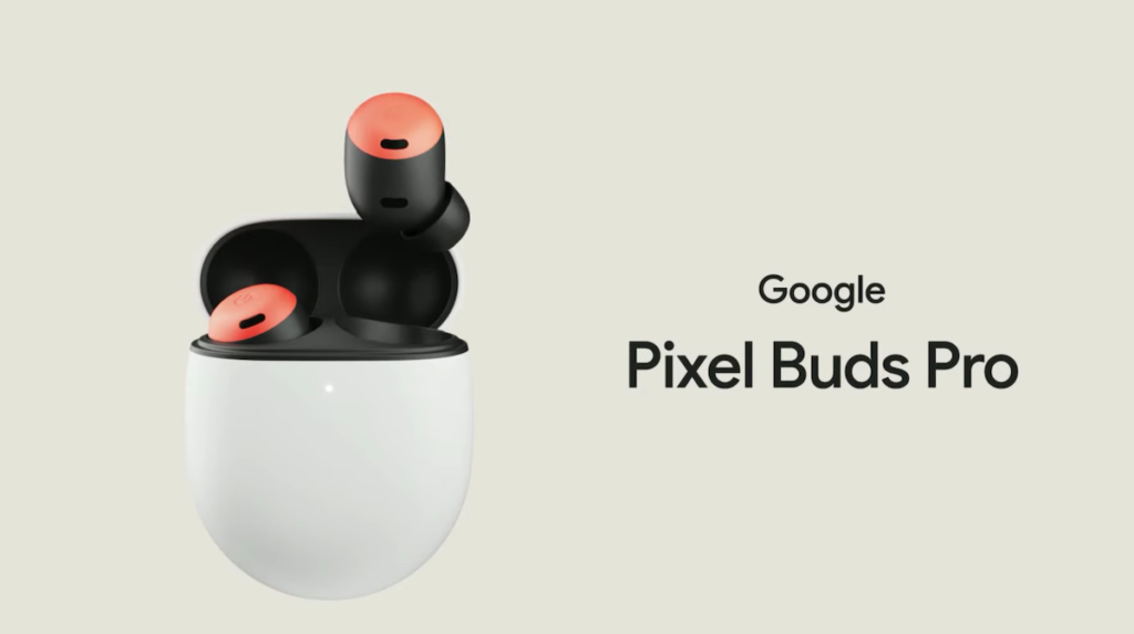 突然殺出來的 Pixel Buds Pro 真無線耳機，白色的充電盒可以無線充電。