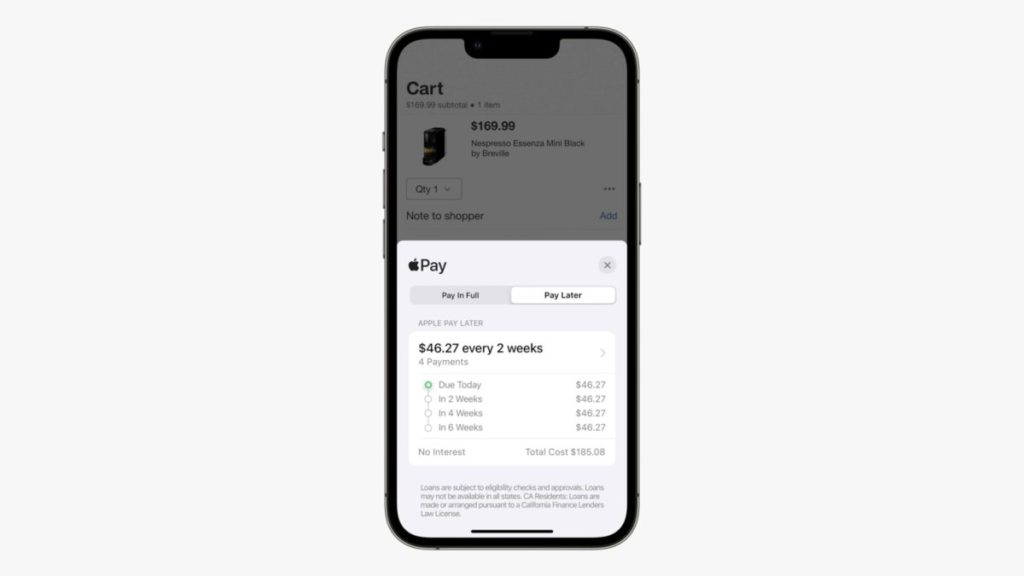 Wallet 設有 Apple Pay Later 介面。