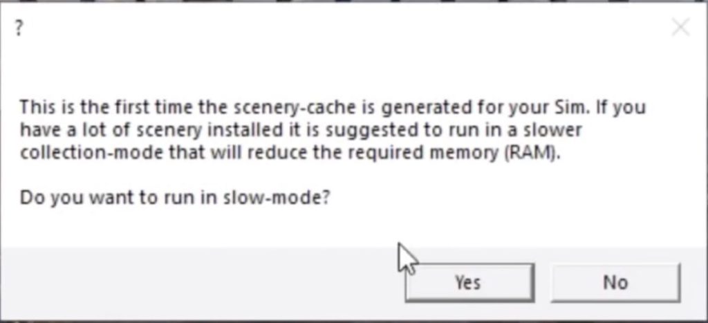 按電腦的記憶體配置決定是否使用省記憶的緩慢模式。