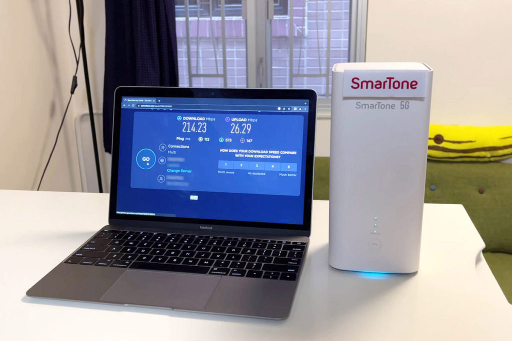 SmarTone Home 5G 寬頻下載速度輕鬆超過200Mbps，可以去到 214.23Mbps，而上載速度有 26.29Mbps。