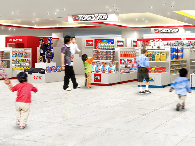  Tomica Shop 設有 Tomica Factory，讓顧客可以組裝 Tomica 玩具車。