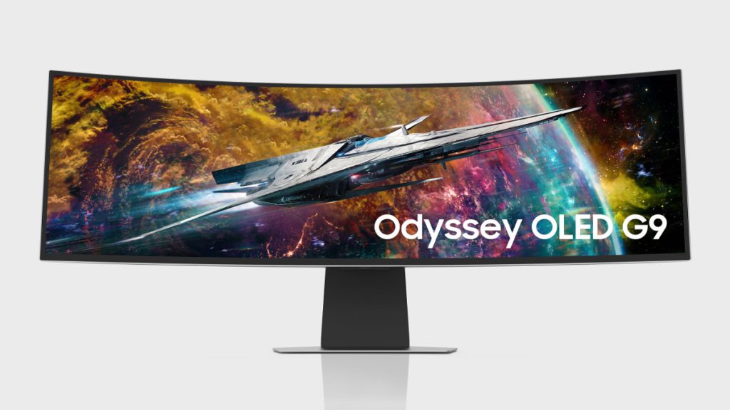 去年 CES 發接第一部 QD-OLED 顯示器 Odyseey OLED G8， 今代 G9 畫面再向橫伸延至 32:9，同時刷新率也提升到 240Hz。