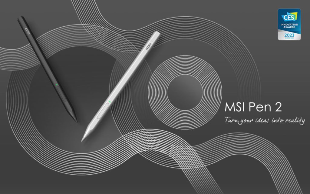 升級 MSI Pen 2 觸控筆，筆尖從塑膠改為石墨材料亦可作傳統書寫。