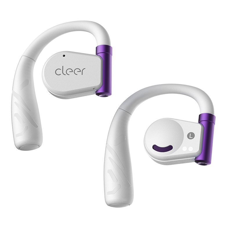 Cleer ARC II 遊戲版，耳機前方用了紫色作點綴。