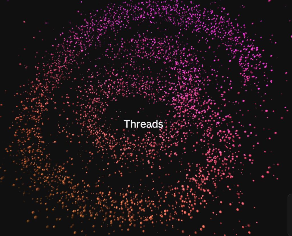 網頁版還未完成，只顯示星球組成的 Threads 標誌。