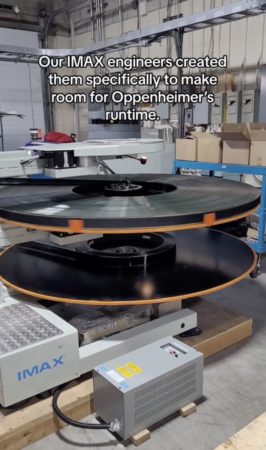 《奧本海默》菲林長 11 英里，重超過 600 磅，iMax 需要為菲林盤開發擴展盤來播放。