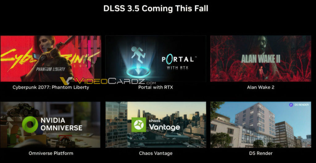 預計今年秋季 DLSS 3.5 推出時支援的遊戲和開發工具。（圖片來源：VideoCardZ）