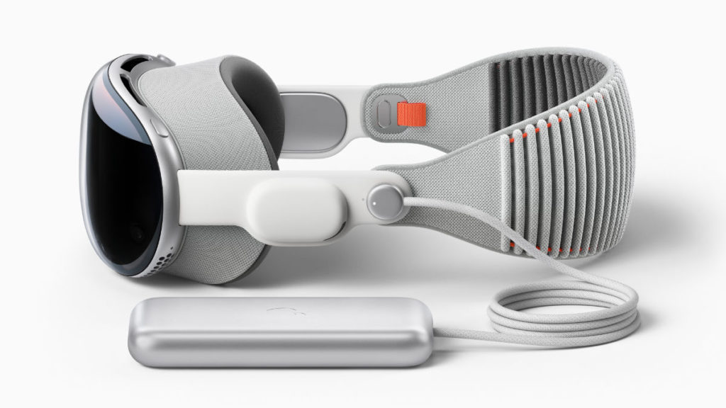Apple Vision Pro 的 Solo Knit Band 沒有平衡眼罩的重量，有線連接的電池也很累贅。