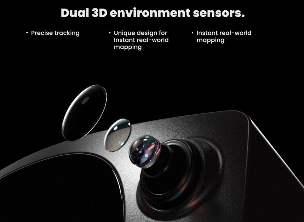 雖然 Air 2 Ultra 只有兩個感測鏡頭，不過廠方就宣稱它有完整追蹤功能和生成 3D 環境感測深度網格等。