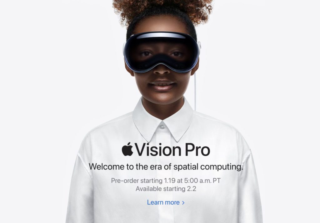 Apple 宣布 Vision Pro 1 月 19 日開始接受預訂，2 月 2 日正式發售。