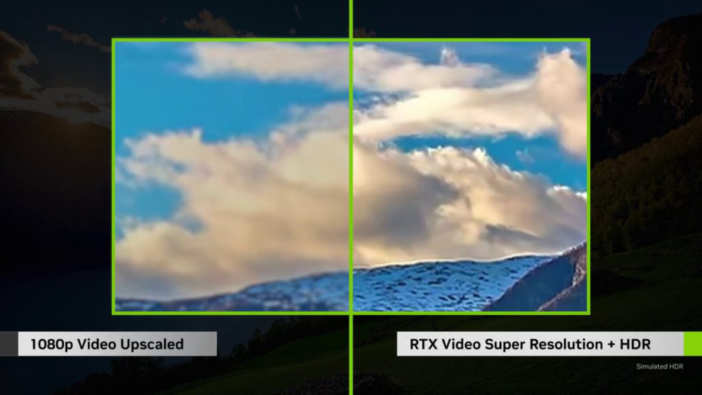 配合 RTX VSR 功能，能令即時串流 SDR 影片細節更清晰，色彩更鮮豔明亮。