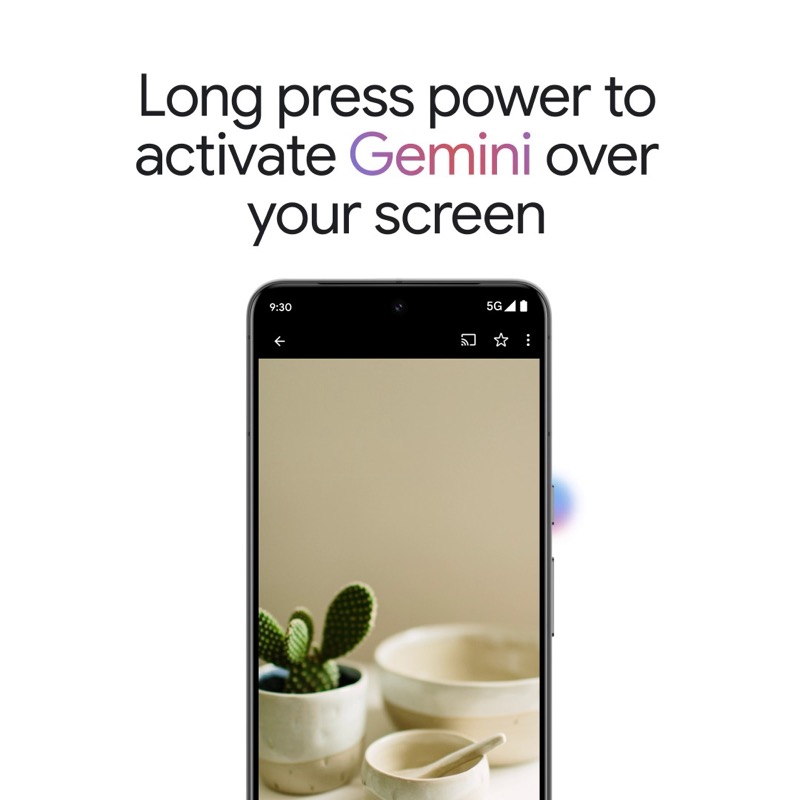 Android 版 Gemini 尤如生成式 AI 智能助理，長按電源鍵來呼召。
