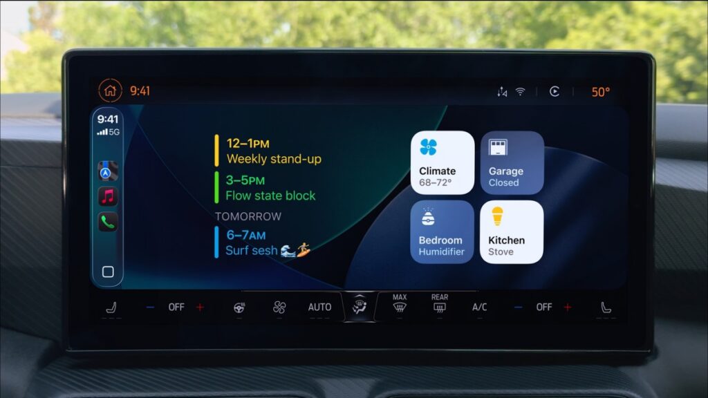 新 CarPlay 加入自訂 Widgets 功能,可以放入最常用的小工具。
