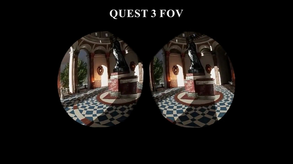 現時 Meta Quest 3 在 VR 時的視野。