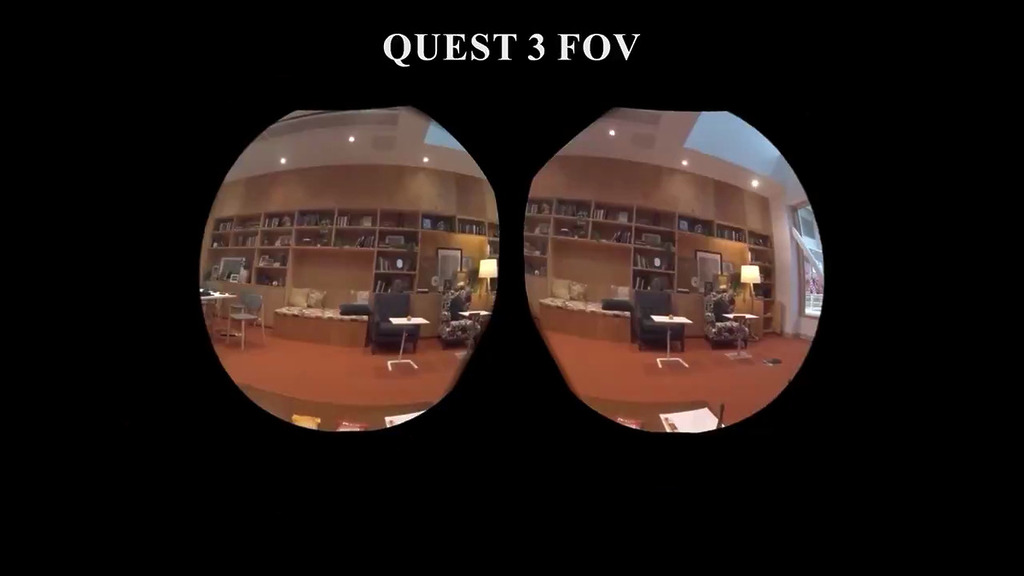 Meta Quest 3 在 MR 穿透模式時的視野。