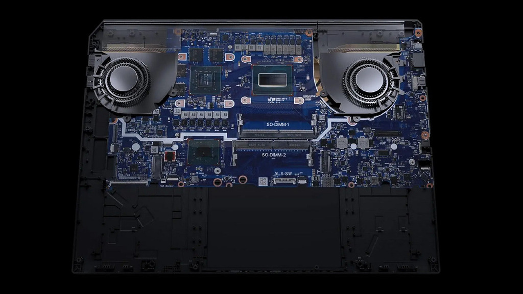 雖然 TUF Gaming F16 是屬於入門級的產品,但亦採用第二代 Arc Flow Fans 散熱技術,主散熱器使用 84 塊厚度僅 0.1mm 的超薄銅質鰭片,葉片末段會加入微彎設計,以增加散熱效果並降低空氣阻力,進而實現更順暢的流動,並能降低電腦在工作時的音量。