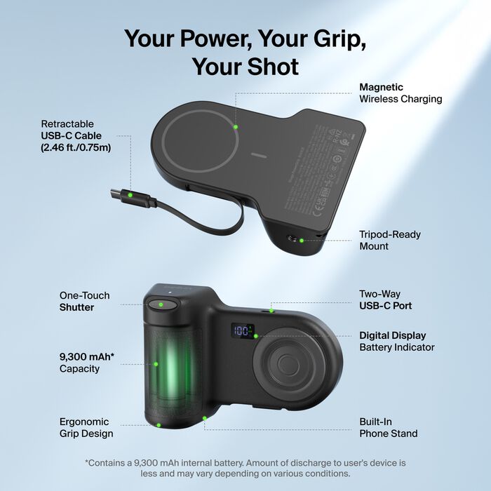 Belkin Stage PowerGrip 結合相機手柄與充電，而且功能多多。