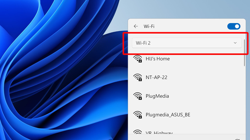 在電腦的 Wi-Fi 介面,選擇使用 Wi-Fi 2 便可。