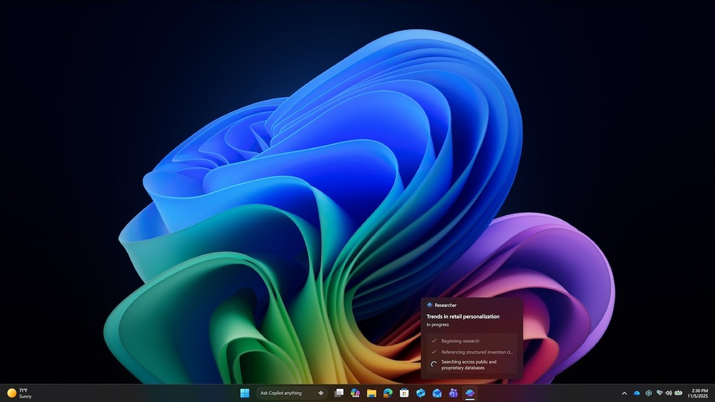 在 Windows 任務列工作中的 AI 代理。
