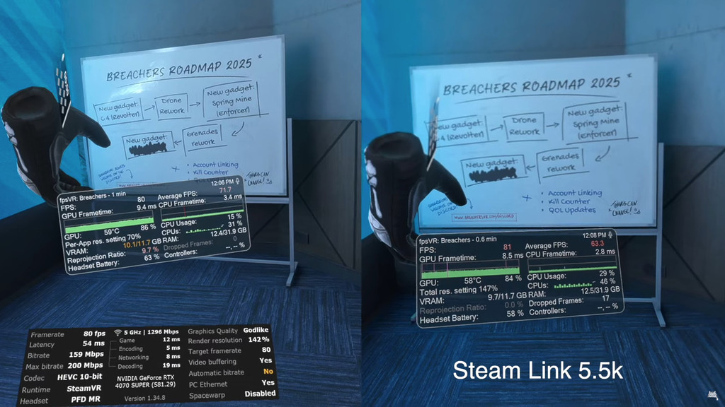 在開發者預覽版 Steam Link 遊戲畫面清晰不少。(來源:MrTechcat)