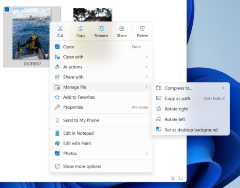 Windows 其中一個改革會是以分層分組的方式來縮短右擊選單。