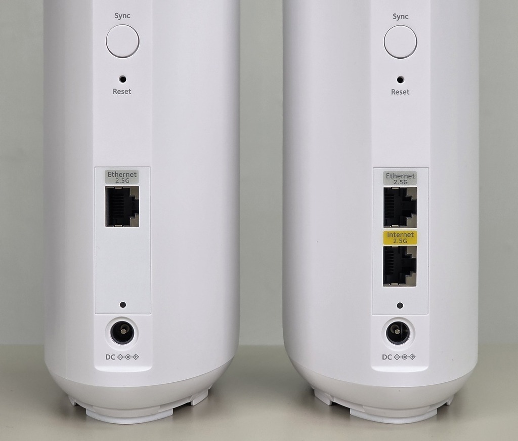 路由器設 1 組 2.5Gbps WAN 及 1 組 2.5Gbps LAN 連接埠,而衛星接點設有 1 組 2.5Gbps LAN 連接埠。