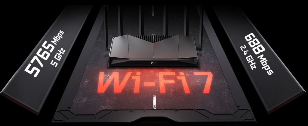 無線規格為 BE6500，包括 1 組 688Mbps @ 2.4GHz 及 1 組 5,765Mbp @ 5GHz。