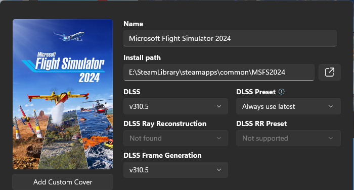 選擇想試用 DLSS 4.5 的遊戲,更改它的 DLSS、DLSS Ray Reconstruction 和 DLSS Frame Generation 版本至 v310.5,並在 DLSS Preset 和 DLSS RR Preset 選擇 Always use latest (總是使用最新的)。