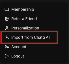 用戶可以將 ChatGPT 的聊天紀錄匯入 Confer，轉用加密 AI 聊天機械人來解決問題。