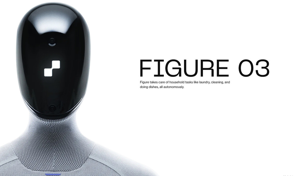 Figure AI 的 Figure 03 人形機械人得到 Microsoft 和 OpenAI 的支持，也可以進行多種家務。