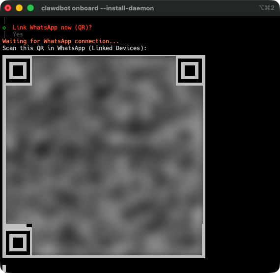 使用 QR Code 來連接 WhatsApp