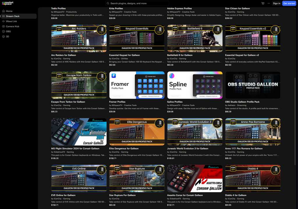 官方 Elgato Marketplace 有多款遊戲的 Profile 可供下載或選購,坊間亦有不少志願開發者提供開源插件。