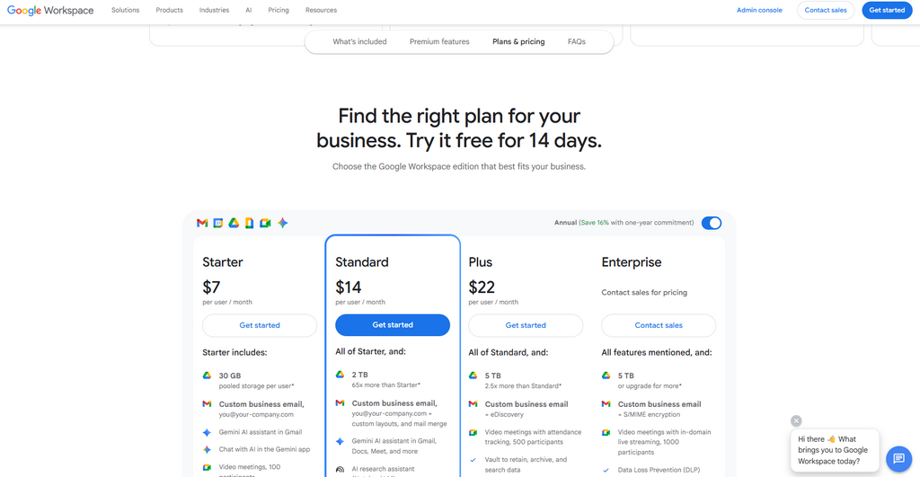不少用家都會訂閱 Google 的 Workspace 來使用升級版的 Gemini 服務