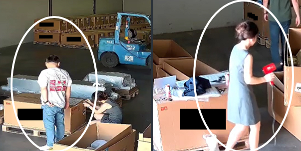 司法部新聞稿附有閉路電視畫面,指控孫廷偉用風筒更換序號標籤。