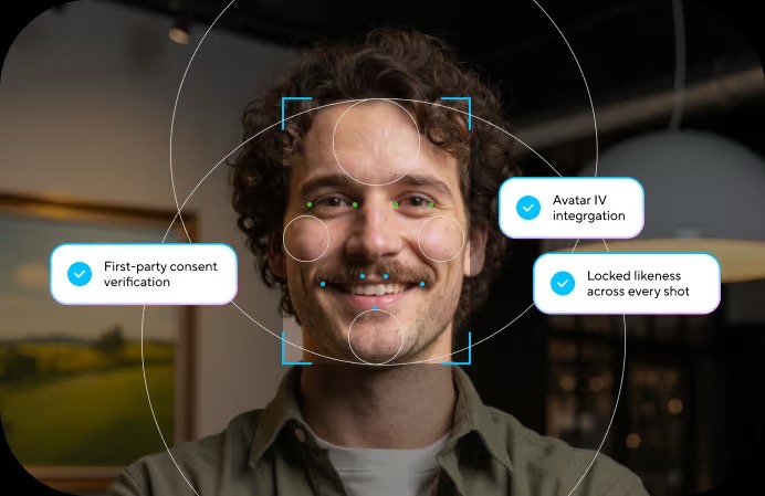 另一 AI 生成平台 HeyGen 亦引入類似的 Avatar IV 來鎖定生成的真人角色是用戶本人。