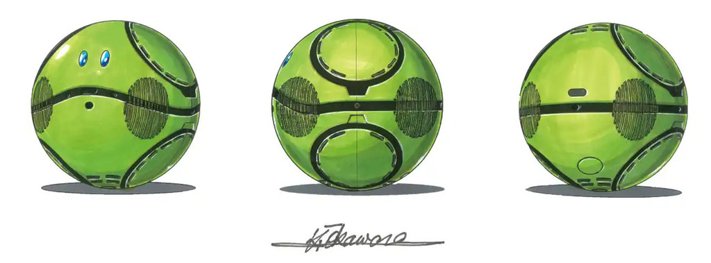 「大家的哈囉」外型的自主機械人,能透過 360 度的螺旋槳,於無重空間進行 360 全方位移動,並能透過地面裝置進行 AI 對話。