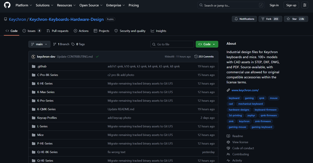 檔案以 STEP 和 DXF 格式提供,可從 Keychron 的 GitHub 儲存庫取得。