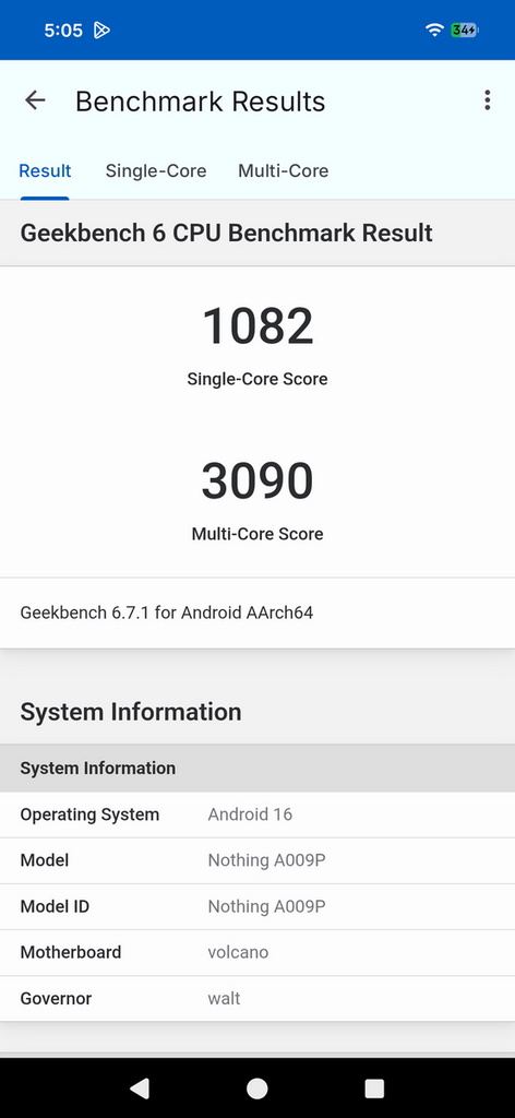雖然是入門機種,但其 Geekbench 6 Single Core 及 Multi Core 得分分別達 1,082 及 3,090,效能已媲美早年的 Snapdragon 8 Gen 1 旗艦級處理器手機。