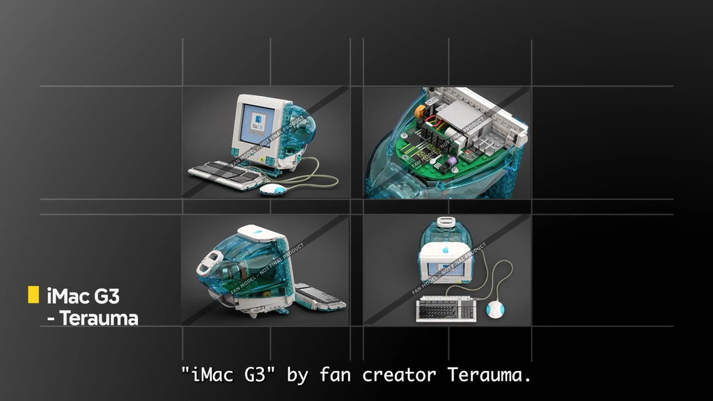 在 LEGO Ideas 第三輪審核中,由設計者 Terauma 製作的 iMac G3 被列入 Parking Lot,獲得額外時間進行產品化評估。