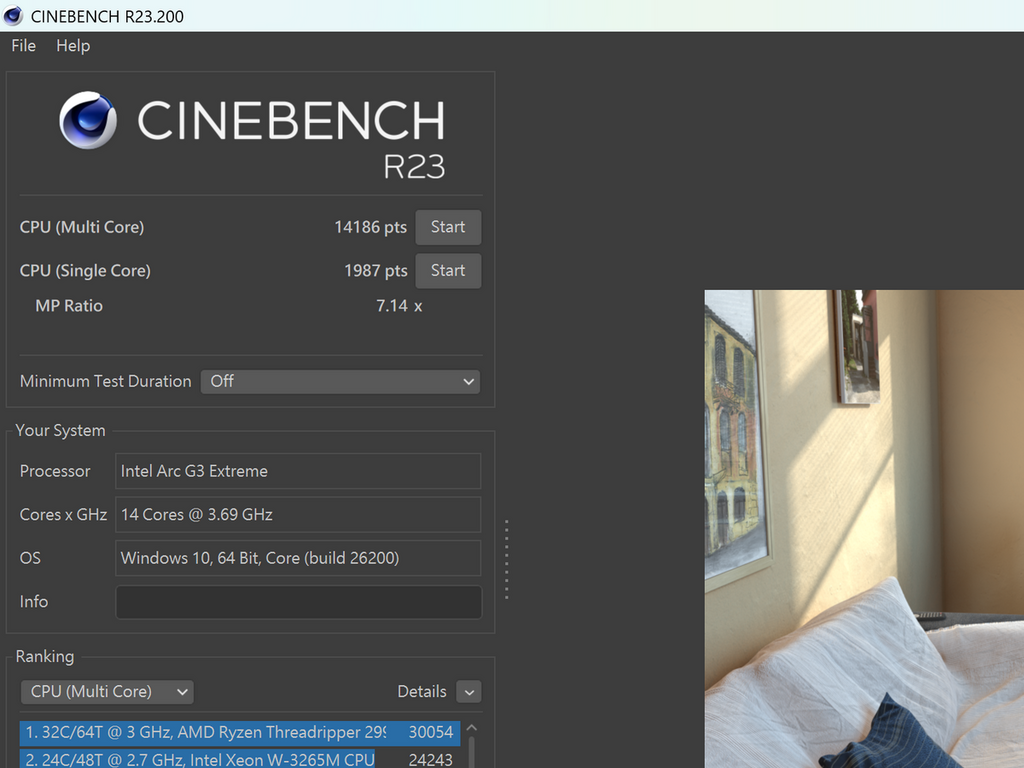 CineBench R23 測試。