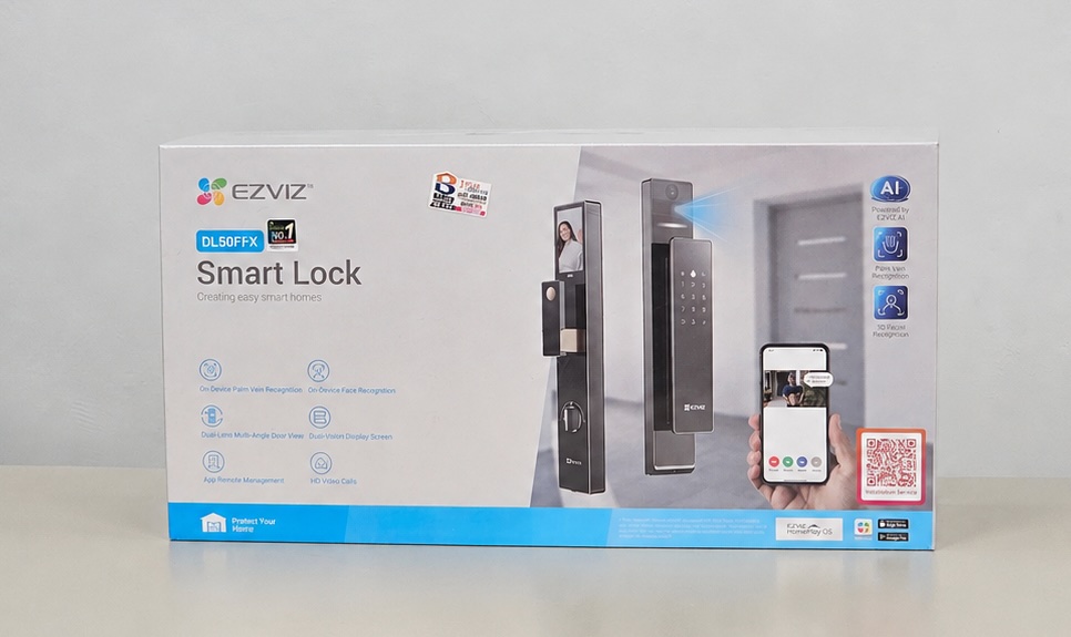 雙攝 AI 掌靜脈人臉辨識智能電子門鎖 EZVIZ DL50FVX